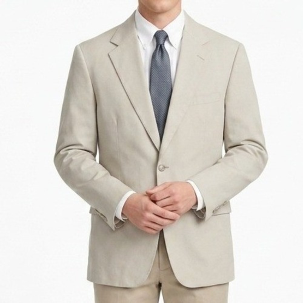 Brooks Brothers Blazer Mens 41R Tan Vintage Two Button Sport Coat USA Made
